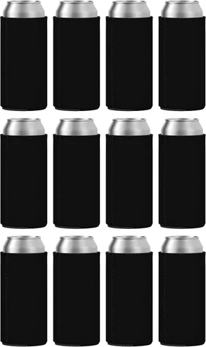 TahoeBay - 6 fundas delgadas para latas – enfriadores de cerveza de neopreno en blanco – Compatible con RedBull, Michelob Ultra, White Claw Spiked