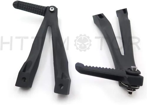 Vista 5 de MT390-005-BK - Soporte de clavijas de pie de pasajero trasero negro plateado compatible con Yzf R1 2004-2008