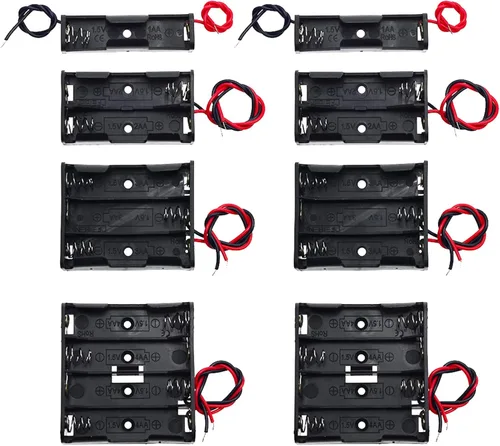 Vista 7 de QTEATAK 2 soportes para 8 pilas AA con clip de batería tipo I cableado y conector a presión estándar