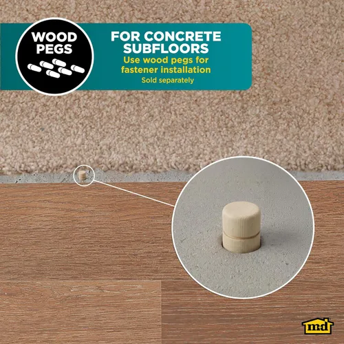 Vista 8 de M-D Building Products 85357 1-7/16 pulg. x 36 pulg. Borde de alfombra de madera dura sin acabado con tornillos