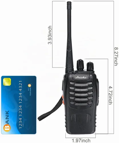 Vista 5 de Walkie Talkies Radios bidireccionales recargables de largo alcance de 16 canales con auricular (paquete de 2)