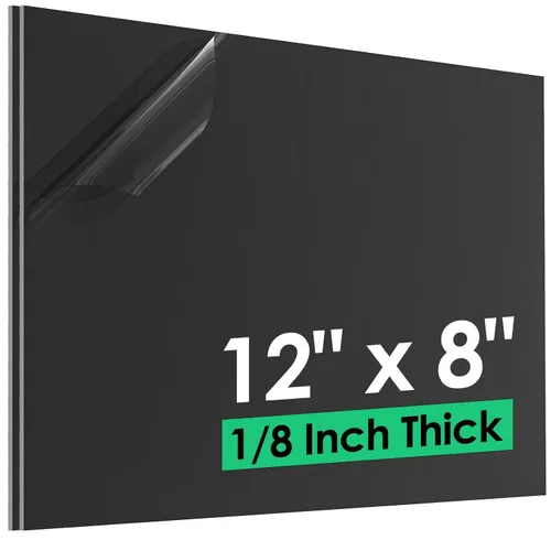 Vista 10 de Hoja de plástico ABS de 1/8 pulg. de grosor (3 mm) - 12" x 8", tablero termoplástico rígido impermeable negro para letreros, manualidades, proyectos
