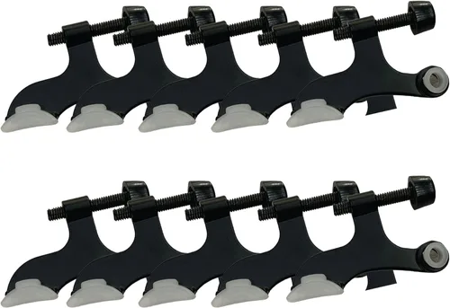 Vista 16 de Design House 189118 - Protector de pared con bisagra de núcleo hueco con punta de goma, topes de puerta ajustables color negro mate, paquete de 5