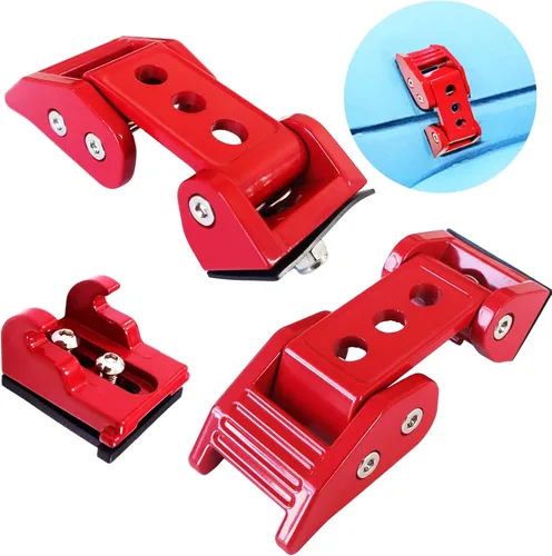 Vista 3 de Kit de cierre de capucha de acero inoxidable Brangstak para Jeep Wrangler JK JKU 2007-2018 y Jeep Wrangler JLJLU Gladiator 2 puertas y 4 puertas Rojo