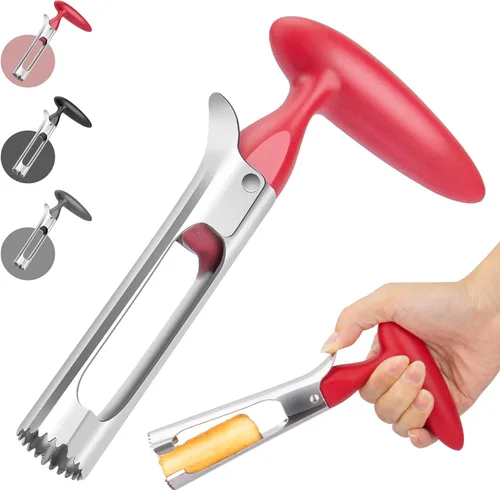 Vista 8 de Descorazonador de manzana, herramienta descorazonadora de manzana de acero inoxidable premium, mango ergonómico resistente, fácil de usar y limpiar