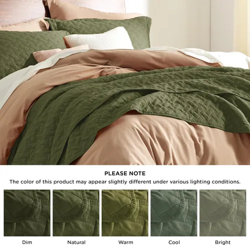 Vista 123 de Bedsure Colchas de tamaño Queen – Colchas ligeras tamaño Queen con patrón de tejido de canasta, ropa de cama suave, edredón de rosa polvorienta
