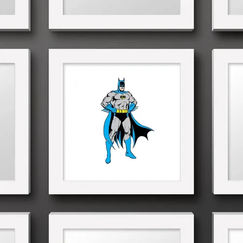 Vista 2 de Trends International Gallery Pops DC Comics Batman - Póster de pared de Batman New Look para pared, 12 x 12 pulgadas, versión enmarcada en blanco