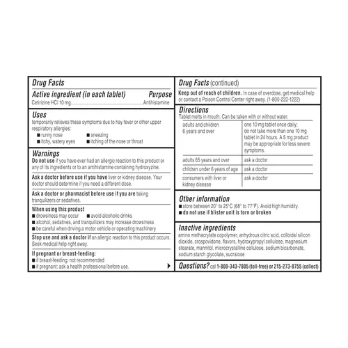 Vista 9 de Zyrtec disuelve las lengüetas, fruta cítrica, contenido de 24