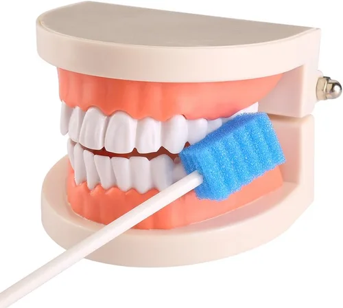 Vista 3 de Hisopos orales desechables, hisopos de esponja dental estériles sin sabor para limpieza bucal o de encías, 100