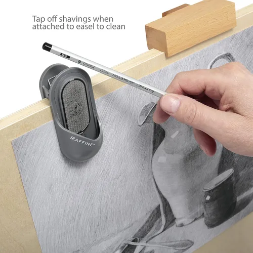 Vista 6 de Raffine Artist Reusable Metal File Tool - No Mess Desk Clamp Charcoal and Pencil Grinder for Sharpening Charcoal, Pencils, Conte, and Pastels or
