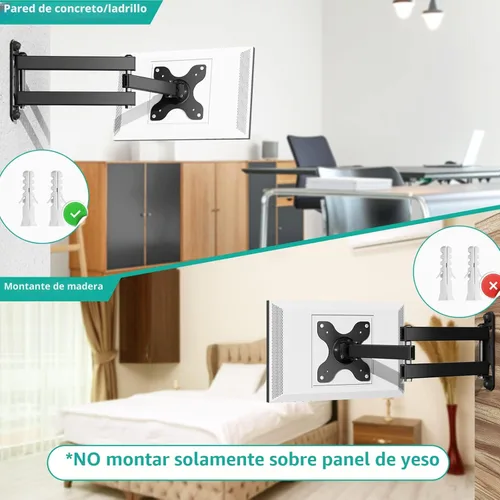 Vista 8 de WALI Soporte para Show 21, Show 15, soporte de montaje en pared ajustable con brazo de extensión resistente de 15 pulgadas, giratorio giratorio