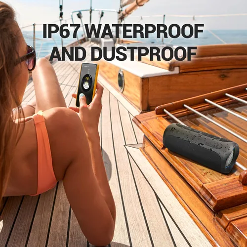 Vista 6 de Altavoz Bluetooth Inalámbrico Impermeable - Altavoz Portátil Potente con Subwoofer y Tweeter Integrados, Graves Extra, Sonido Estéreo, IP67, Luces