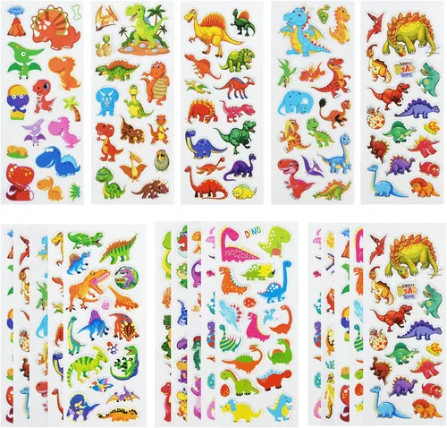 Vista 8 de 24 hojas (más de 500 unidades), calcomanías 3D hinchadas para niños pequeños, hojas de calcomanías preescolares a granel para recompensa