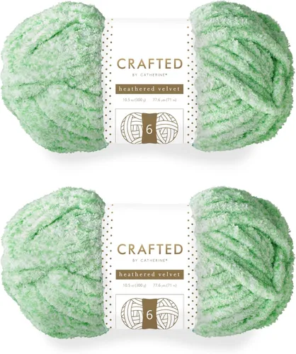 Vista 32 de Crafted By Catherine Luxe Velvet - Ovillo de hilo sólido de terciopelo, paquete de 2 unidades (10.5 onzas, 98 yardas cada madeja), color negro