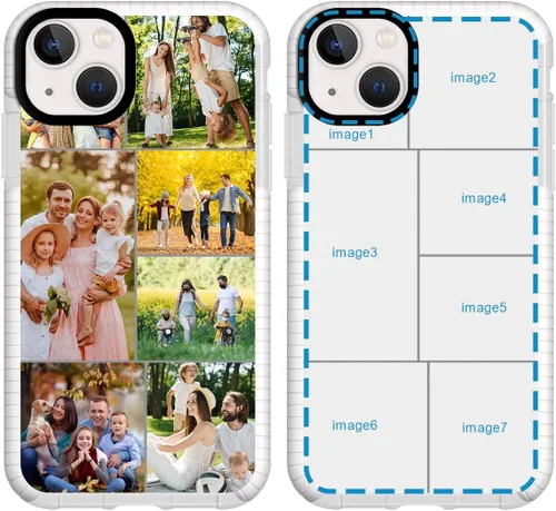 Vista 17 de Funda de teléfono personalizada para iPhone 15, diseño de collage de múltiples imágenes, resistente a los golpes, funda protectora de TPU suave