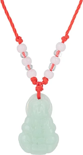 kelistom Collar con colgante de Buda para mujeres y hombres, ajustable, cadena de cuerda roja, verde, blanco, oro, cabeza de Buda de buena suerte y