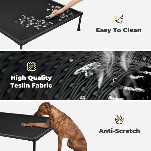 Vista 5 de Veehoo CWC2203A - Cama elevada refrescante para perros medianos, plataforma lavable para mascotas con patas antideslizantes para interiores