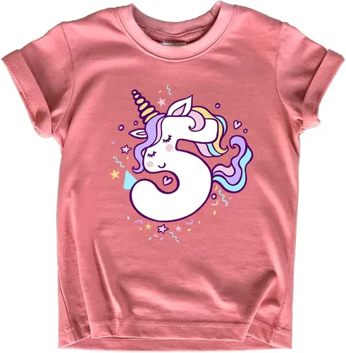 Camiseta de unicornio para 5 cumpleaños para niñas de 5 años y quinto cumpleaños