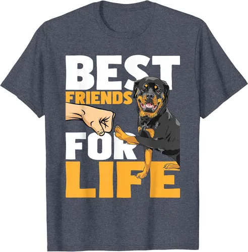 Vista 4 de Best Friends for Life - Rottweiler Animal Dog Lover Breeder T-Shirt
