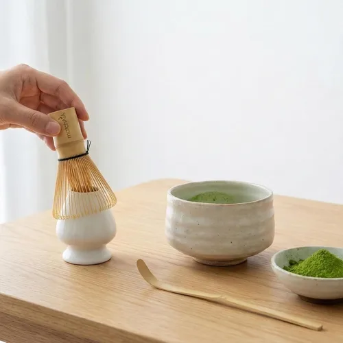 Vista 8 de Batidor de matcha – Batidor de bambú para polvo matcha, hecho a mano orgánico tradicional japonés Chasen, agitador de matcha de 100 puntas Wisk