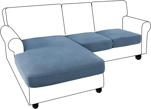Vista 18 de MIFXIN Fundas para sofá modular, 3 piezas, funda de asiento de sofá de terciopelo elástico en forma de L, funda de cojín separada, protector