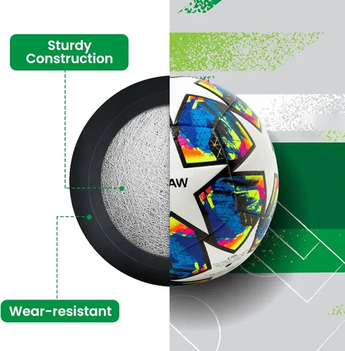 Vista 3 de Balón de fútbol ZWAW tamaño 5, de cuero PU impermeable, balón oficial de partido, con bomba y agujas