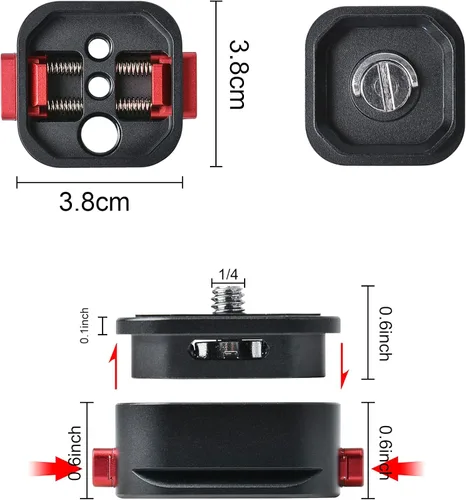 Vista 3 de Placa de liberación rápida, montaje de trípode para cámara Arca Swiss QR con abrazadera de garra rápida compatible con Canon Sony Nikon Pentax