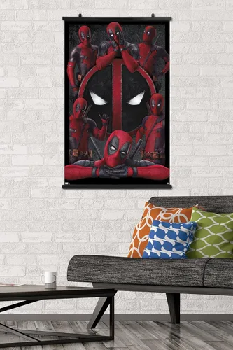 Vista 2 de Trends International Marvel Deadpool Legacy - Póster de collage de pared, 22.37 x 34.00 pulgadas, paquete de póster y clip prémium