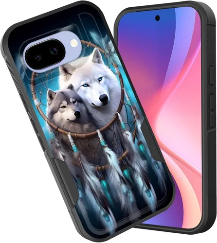 Vista 38 de Funda para Pixel 7a, funda protectora híbrida de doble capa resistente a prueba de golpes de policarbonato duro de silicona suave TPU para Google