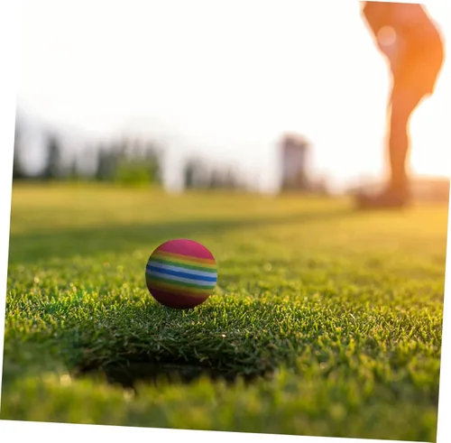 Vista 2 de Kisangel Pelotas de práctica 75 unids juego interior béisbol juguetes espuma golf pelota práctica s plástico s práctica bola arco iris bola esponja