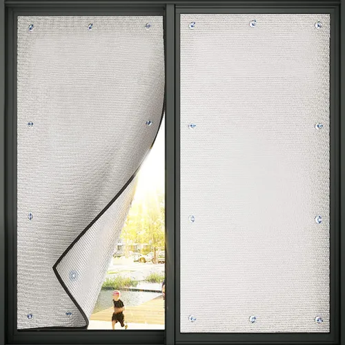 Vista 5 de Película aislante de papel de aluminio reflectante para ventana, bloqueo solar, control de calor, anti-UV, no adhesiva, película de teñido