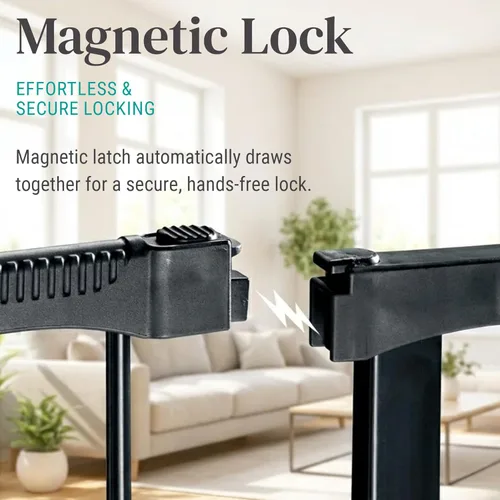 Vista 6 de KidCo Puerta de seguridad giratoria con cierre automático ajustable para bebés y niños pequeños con puerta de 30 pulgadas, color negro