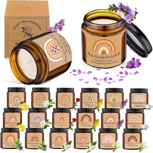 Vista 10 de MTLEE 20 Piezas Velas de Regalo de Agradecimiento de 3.5 onzas Apreciación de Empleados Velas Inspiracionales de Cera de Soja Perfumadas Regalo