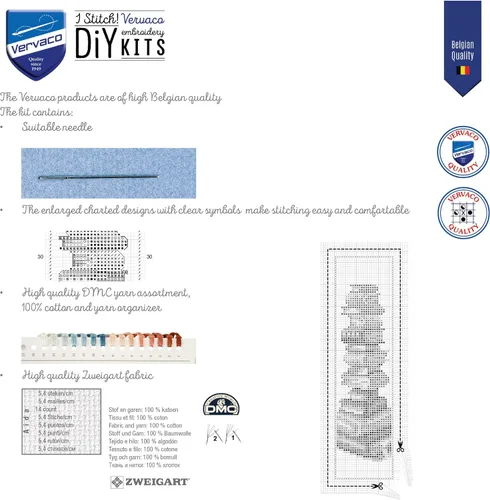Vista 7 de Vervaco Kit de marcapáginas de punto de cruz (juego de 2) búhos en sombreros de Santa 2.4 x 8 pulgadas