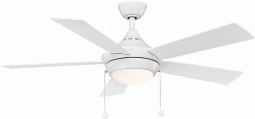 Fanimation AireDrop - Ventilador de techo interior de 48 pulgadas con kit de luz LED, color gris mate con aspas blancas mate