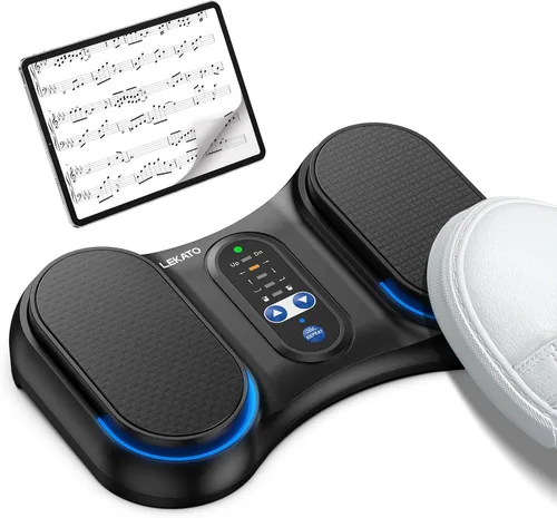 Vista 12 de LEKATO Girador de páginas inalámbrico Bluetooth para iPad, tabletas, teléfonos Android e iOS, pedal silencioso USB iPad para músicos, control
