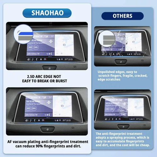 Vista 4 de SHAOHAO Protector de pantalla para Cadillac XT4 2019-2023 2024 de 8 pulgadas, para Cadillac CT4 2020-2023 2024 Protector de pantalla de 8 pulgadas