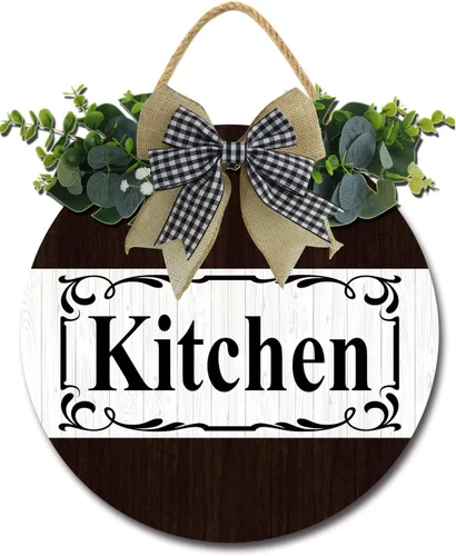 Vista 25 de Letrero de madera con texto en inglés "This Kitchen is Seasoned with Love" (This Kitchen is Seasoned with Love), decoración de casa de campo