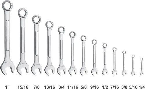 Vista 3 de Juego de 13 llaves de combinación SAE completo en bolsa enrollable, sin tamaños de pulgada omitidos desde 1/4" hasta 1" Juego de llaves de mejor
