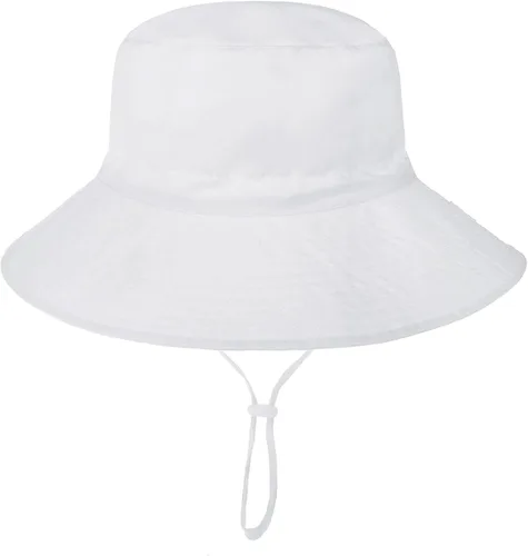 Durio Sombrero de playa con protección solar UPF 50+, lindo ala ancha, para el verano, para bebé, niño, sombreros para el sol para niña