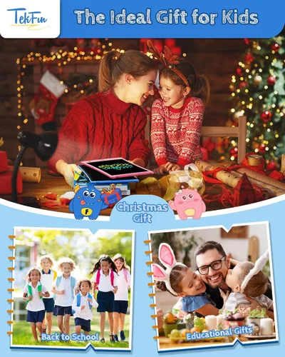 Vista 6 de TEKFUN Paquete de 20 tabletas de escritura LCD con lápiz capacitivo, tablero de dibujo borrable de 8.5 pulgadas, bloc de dibujo libre de desorden