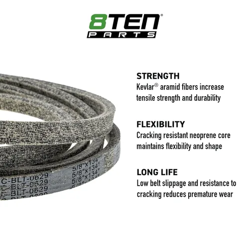 Vista 9 de 8TEN Kit de reconstrucción de cubierta para Cub Cadet MTD 50 pulgadas LGT1050 hoja husillo correa tensor