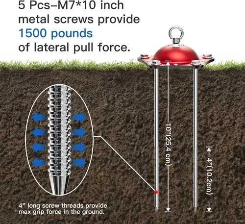 Vista 2 de Estaca de amarre para perros para acampar al aire libre, carrera para perros giratoria de 360°, sin enredos, estacas pesadas para perros