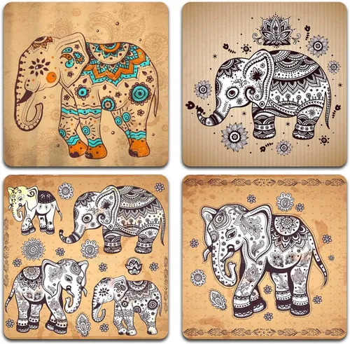 Vista 21 de American Eagle - Juego de 4 posavasos cuadrados de goma reciclada