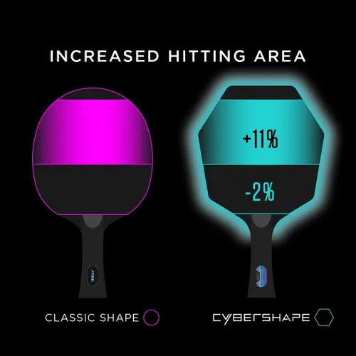 Vista 6 de Stiga Cybershape - Cuchilla de tenis de mesa de carbono Ping Pong Paddle - Diseño único para una zona de golpe más grande y mayor control