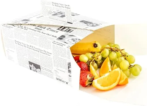 Vista 5 de Restaurantware Cater Tek - Cajas de alimentos de 9 x 7 x 3 pulgadas, 100 recipientes de alimentos resistentes a la grasa para llevar, con asa, papel