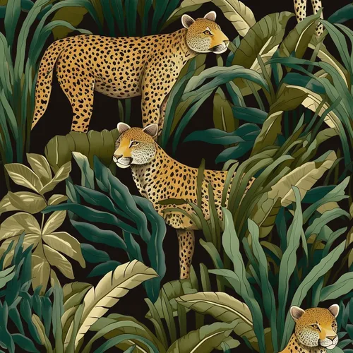 Papel tapiz de leopardo para despegar y pegar, papel de contacto vintage de animales de la selva, mural de pared de flores tropicales, mural de