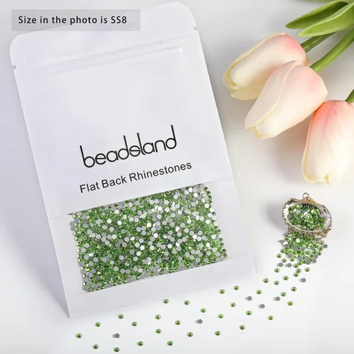 Vista 342 de Beadsland 1440 diamantes de imitación de cristal con parte trasera plana, gemas redondas, ámbar, SS3, 0.047-0.055 in