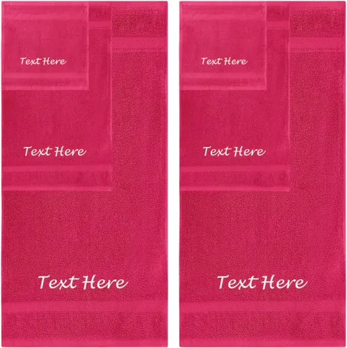 Vista 26 de Juego de Toallas Personalizadas con Texto Bordado - Paquete de 2 Sábanas de Baño de Algodón Turco Altamente Absorbentes y Súper Suaves para Spa
