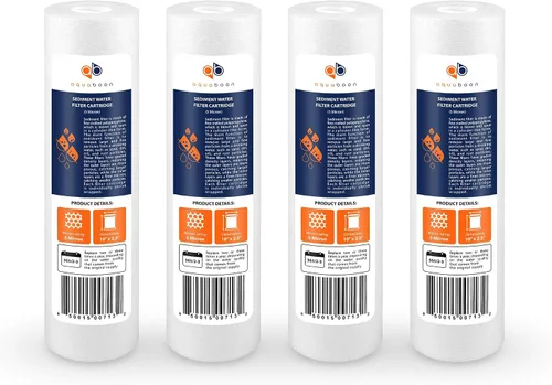 Aquaboon Filtro de Sedimentos de 5 Micrones 10 x 2.5 - Repuesto de Filtro de Agua para Toda la Casa Compatible con Filtros de Agua de Pozo - P5